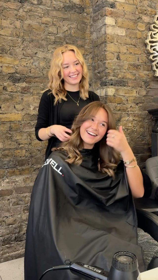 The smile says it all 😅 By Paige at Rush Moorgate #haircut #brunette #londonhairstylist #londonhairdresser #hairtransformation #goingbrunette #hairtrends #hairjourney #haircare