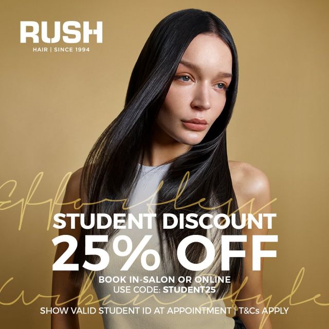 📣CALLING ALL STUDENTS!📣 Enjoy 25% OFF your total service bill. Book online now using code: STUDENT25. T+Cs apply. Must show valid student card in salon.